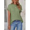 imagePRETTYGARDEN Womens Sweater Vest 2025 Summer Short Sleeve Tops Casual Crewneck Knit Pullover Trendy Spring OutfitsBean Green