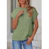imagePRETTYGARDEN Womens Sweater Vest 2025 Summer Short Sleeve Tops Casual Crewneck Knit Pullover Trendy Spring OutfitsBean Green