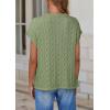 imagePRETTYGARDEN Womens Sweater Vest 2025 Summer Short Sleeve Tops Casual Crewneck Knit Pullover Trendy Spring OutfitsBean Green