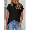 imagePRETTYGARDEN Womens Sweater Vest 2025 Summer Short Sleeve Tops Casual Crewneck Knit Pullover Trendy Spring OutfitsBlack