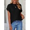 imagePRETTYGARDEN Womens Sweater Vest 2025 Summer Short Sleeve Tops Casual Crewneck Knit Pullover Trendy Spring OutfitsBlack