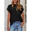 imagePRETTYGARDEN Womens Sweater Vest 2025 Summer Short Sleeve Tops Casual Crewneck Knit Pullover Trendy Spring OutfitsBlack