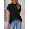 imagePRETTYGARDEN Womens Sweater Vest 2025 Summer Short Sleeve Tops Casual Crewneck Knit Pullover Trendy Spring OutfitsBlack