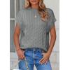 imagePRETTYGARDEN Womens Sweater Vest 2025 Summer Short Sleeve Tops Casual Crewneck Knit Pullover Trendy Spring OutfitsGrey