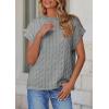 imagePRETTYGARDEN Womens Sweater Vest 2025 Summer Short Sleeve Tops Casual Crewneck Knit Pullover Trendy Spring OutfitsGrey