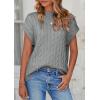imagePRETTYGARDEN Womens Sweater Vest 2025 Summer Short Sleeve Tops Casual Crewneck Knit Pullover Trendy Spring OutfitsGrey