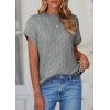 imagePRETTYGARDEN Womens Sweater Vest 2025 Summer Short Sleeve Tops Casual Crewneck Knit Pullover Trendy Spring OutfitsGrey