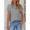 imagePRETTYGARDEN Womens Sweater Vest 2025 Summer Short Sleeve Tops Casual Crewneck Knit Pullover Trendy Spring OutfitsGrey
