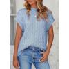 imagePRETTYGARDEN Womens Sweater Vest 2025 Summer Short Sleeve Tops Casual Crewneck Knit Pullover Trendy Spring OutfitsLight Blue