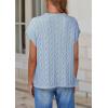 imagePRETTYGARDEN Womens Sweater Vest 2025 Summer Short Sleeve Tops Casual Crewneck Knit Pullover Trendy Spring OutfitsLight Blue
