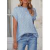 imagePRETTYGARDEN Womens Sweater Vest 2025 Summer Short Sleeve Tops Casual Crewneck Knit Pullover Trendy Spring OutfitsLight Blue