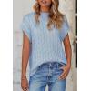 imagePRETTYGARDEN Womens Sweater Vest 2025 Summer Short Sleeve Tops Casual Crewneck Knit Pullover Trendy Spring OutfitsLight Blue