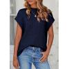 imagePRETTYGARDEN Womens Sweater Vest 2025 Summer Short Sleeve Tops Casual Crewneck Knit Pullover Trendy Spring OutfitsNavy