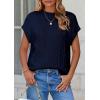 imagePRETTYGARDEN Womens Sweater Vest 2025 Summer Short Sleeve Tops Casual Crewneck Knit Pullover Trendy Spring OutfitsNavy