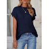 imagePRETTYGARDEN Womens Sweater Vest 2025 Summer Short Sleeve Tops Casual Crewneck Knit Pullover Trendy Spring OutfitsNavy