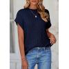 imagePRETTYGARDEN Womens Sweater Vest 2025 Summer Short Sleeve Tops Casual Crewneck Knit Pullover Trendy Spring OutfitsNavy