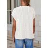 imagePRETTYGARDEN Womens Sweater Vest 2025 Summer Short Sleeve Tops Casual Crewneck Knit Pullover Trendy Spring OutfitsWhite