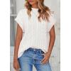 imagePRETTYGARDEN Womens Sweater Vest 2025 Summer Short Sleeve Tops Casual Crewneck Knit Pullover Trendy Spring OutfitsWhite