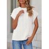imagePRETTYGARDEN Womens Sweater Vest 2025 Summer Short Sleeve Tops Casual Crewneck Knit Pullover Trendy Spring OutfitsWhite