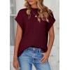 imagePRETTYGARDEN Womens Sweater Vest 2025 Summer Short Sleeve Tops Casual Crewneck Knit Pullover Trendy Spring OutfitsWine Red
