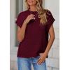 imagePRETTYGARDEN Womens Sweater Vest 2025 Summer Short Sleeve Tops Casual Crewneck Knit Pullover Trendy Spring OutfitsWine Red