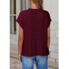 imagePRETTYGARDEN Womens Sweater Vest 2025 Summer Short Sleeve Tops Casual Crewneck Knit Pullover Trendy Spring OutfitsWine Red