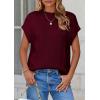 imagePRETTYGARDEN Womens Sweater Vest 2025 Summer Short Sleeve Tops Casual Crewneck Knit Pullover Trendy Spring OutfitsWine Red