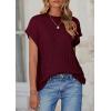 imagePRETTYGARDEN Womens Sweater Vest 2025 Summer Short Sleeve Tops Casual Crewneck Knit Pullover Trendy Spring OutfitsWine Red