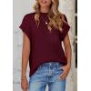 imagePRETTYGARDEN Womens Sweater Vest 2025 Summer Short Sleeve Tops Casual Crewneck Knit Pullover Trendy Spring OutfitsWine Red