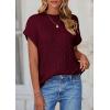 imagePRETTYGARDEN Womens Sweater Vest 2025 Summer Short Sleeve Tops Casual Crewneck Knit Pullover Trendy Spring OutfitsWine Red