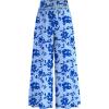 imagePRETTYGARDEN Womens 2025 Summer Flowy Wide Leg Palazzo Pants Dressy Casual Elastic High Waisted Pockets Boho Beach TrousersFloral Blue
