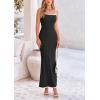 imagePRETTYGARDEN Spring Dresses for Women 2025 Summer Resort Wear Sexy Bodycon Sundress Spaghetti Strap Vacation Maxi DressBlack