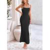 imagePRETTYGARDEN Spring Dresses for Women 2025 Summer Resort Wear Sexy Bodycon Sundress Spaghetti Strap Vacation Maxi DressBlack