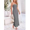 imagePRETTYGARDEN Spring Dresses for Women 2025 Summer Resort Wear Sexy Bodycon Sundress Spaghetti Strap Vacation Maxi DressGrey