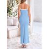 imagePRETTYGARDEN Spring Dresses for Women 2025 Summer Resort Wear Sexy Bodycon Sundress Spaghetti Strap Vacation Maxi DressLight Blue