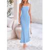 imagePRETTYGARDEN Spring Dresses for Women 2025 Summer Resort Wear Sexy Bodycon Sundress Spaghetti Strap Vacation Maxi DressLight Blue