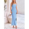 imagePRETTYGARDEN Spring Dresses for Women 2025 Summer Resort Wear Sexy Bodycon Sundress Spaghetti Strap Vacation Maxi DressLight Blue