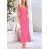 imagePRETTYGARDEN Spring Dresses for Women 2025 Summer Resort Wear Sexy Bodycon Sundress Spaghetti Strap Vacation Maxi DressPink