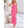imagePRETTYGARDEN Spring Dresses for Women 2025 Summer Resort Wear Sexy Bodycon Sundress Spaghetti Strap Vacation Maxi DressPink