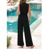 imagePRETTYGARDEN Spring Jumpsuits for Women Casual Dressy 2025 One Piece Outfits Sleeveless Mock Neck Wide Leg Pants RompersBlack