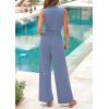 imagePRETTYGARDEN Spring Jumpsuits for Women Casual Dressy 2025 One Piece Outfits Sleeveless Mock Neck Wide Leg Pants RompersHaze Blue