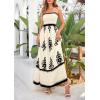 imagePRETTYGARDEN Summer Dress for Women 2025 Floral Sundress Spaghetti Strap Flowy Beach Vacation Boho Maxi DressesApricot Black Floral