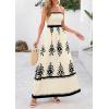 imagePRETTYGARDEN Summer Dress for Women 2025 Floral Sundress Spaghetti Strap Flowy Beach Vacation Boho Maxi DressesApricot Black Floral