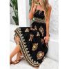 imagePRETTYGARDEN Summer Dress for Women 2025 Floral Sundress Spaghetti Strap Flowy Beach Vacation Boho Maxi DressesBlack Floral