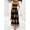 imagePRETTYGARDEN Summer Dress for Women 2025 Floral Sundress Spaghetti Strap Flowy Beach Vacation Boho Maxi DressesBlack Floral