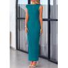 imagePRETTYGARDEN Womens 2025 Summer Formal Maxi Dresses Sleeveless One Shoulder Bodycon Ruched Mesh Wedding Guest Cocktail DressLake Blue