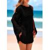 imagePRETTYGARDEN Womens 2025 Swimsuit Cover Ups Crochet Knit Bathing Suit Swimwear Summer Dresses Fashion Beach Vacation ClothesBlack