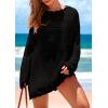 imagePRETTYGARDEN Womens 2025 Swimsuit Cover Ups Crochet Knit Bathing Suit Swimwear Summer Dresses Fashion Beach Vacation ClothesBlack