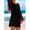 imagePRETTYGARDEN Womens 2025 Swimsuit Cover Ups Crochet Knit Bathing Suit Swimwear Summer Dresses Fashion Beach Vacation ClothesBlack
