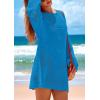 imagePRETTYGARDEN Womens 2025 Swimsuit Cover Ups Crochet Knit Bathing Suit Swimwear Summer Dresses Fashion Beach Vacation ClothesBlue